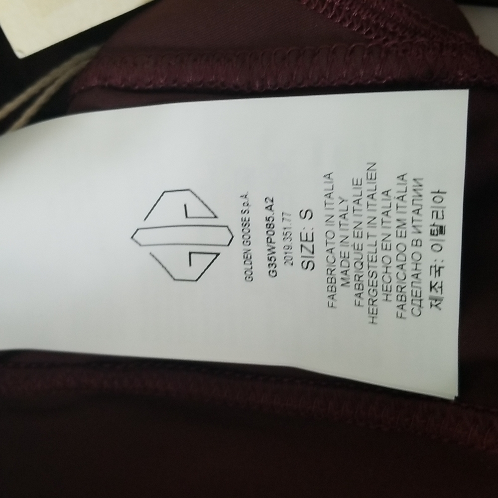 Golden Goose Logo Leggings Size S Small Maroon - Picture 6 of 6